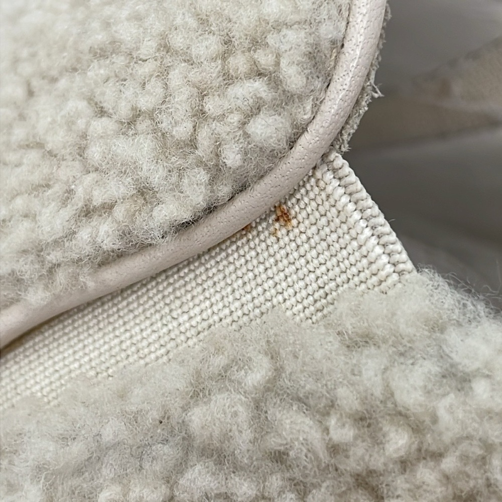 Moncler Shoes Flats Women's 6 Cream White Fuzzy Shearling Slip On Sneaker Italy - Picture 14 of 15